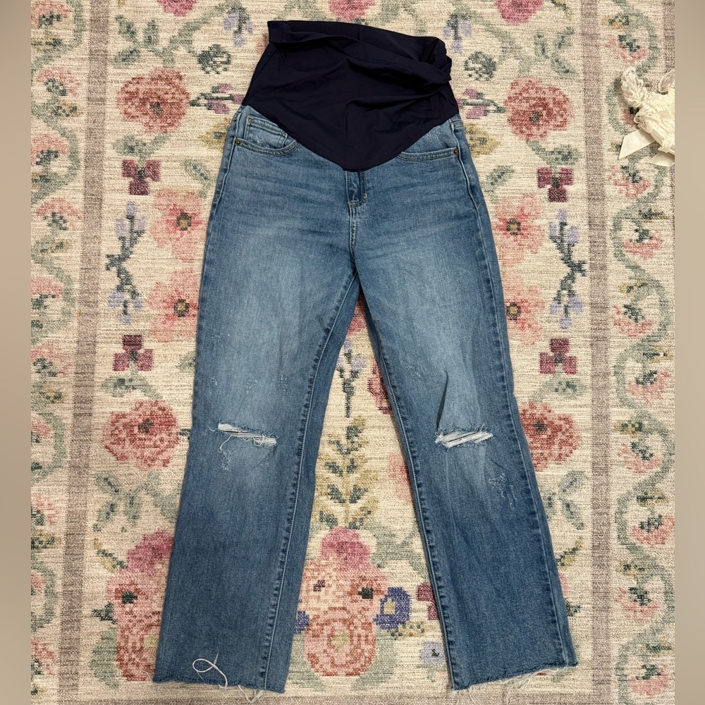 Pinkblush Distressed Blue Straight Leg Jeans